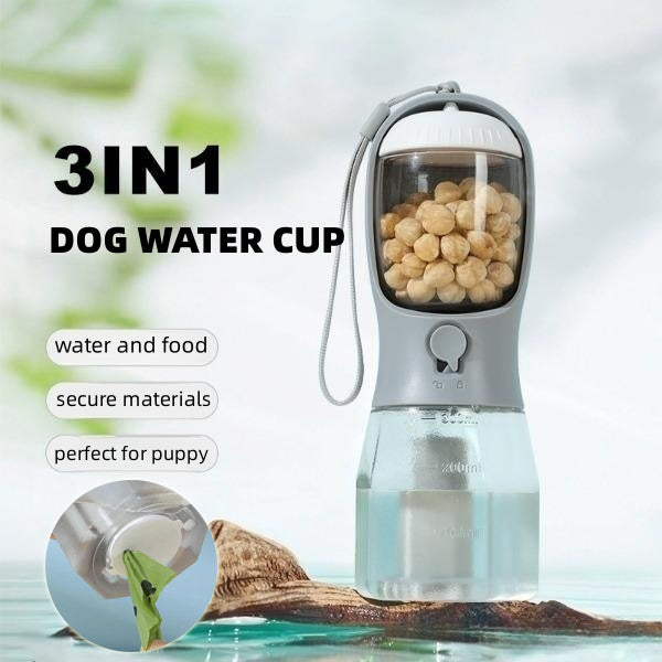 3-in-1 Hunde-Wasserflasche für unterwegs