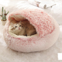 Rundes Plüschbett für Hunde & Katzen