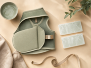 CoolPaws Produkt-Flatlay mit Kühlpacks und Messband